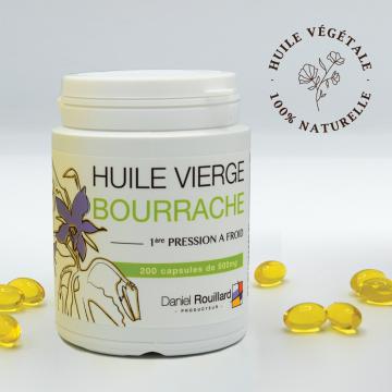 Huile vierge de Bourrache, production française - Flacon de 200 capsules