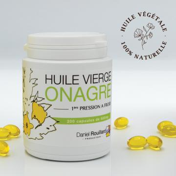 Huile d'Onagre - production française - Flacon de 200 capsules